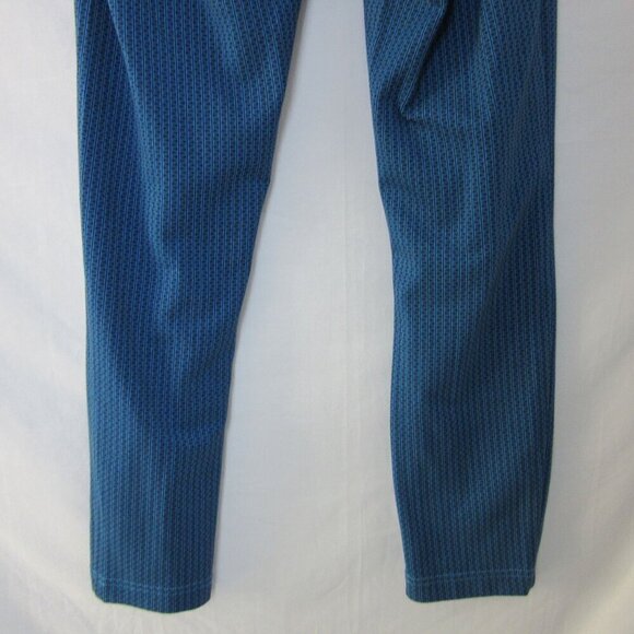 Betabrand Blue Patterned Pleated Dress Pants Womens Small Belted - Picture 5 of 7